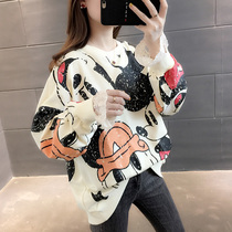 Korean version of womens 2021 New Early Spring Net Red early autumn clothes loose sweater jacket jacket ins tide Wild