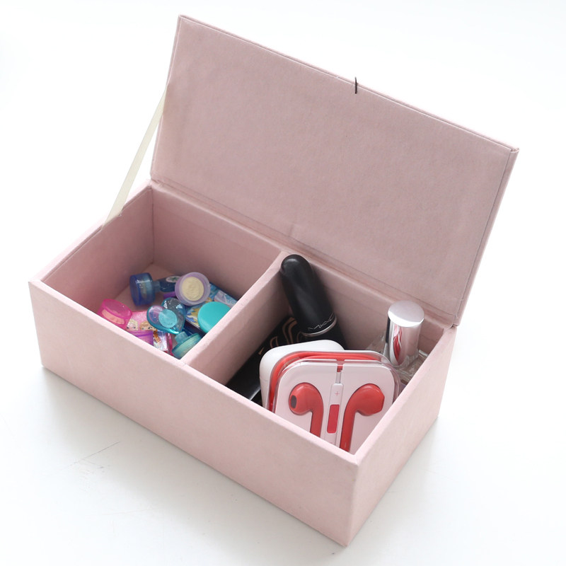 Hair Rope Storage Box Pink Velvet Hair Card Jewelry Finishing Bracelet Necklace Watch Lipstick Jewelry PU Box LSC
