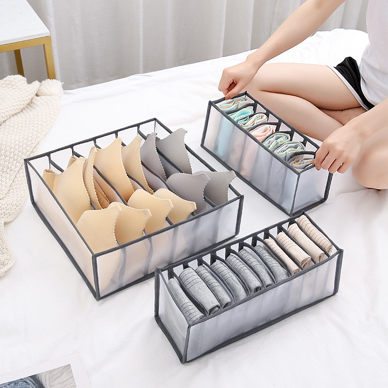 Cross-border good things net red nylon underwear panties storage box compartment household bra socks storage grid drawer type