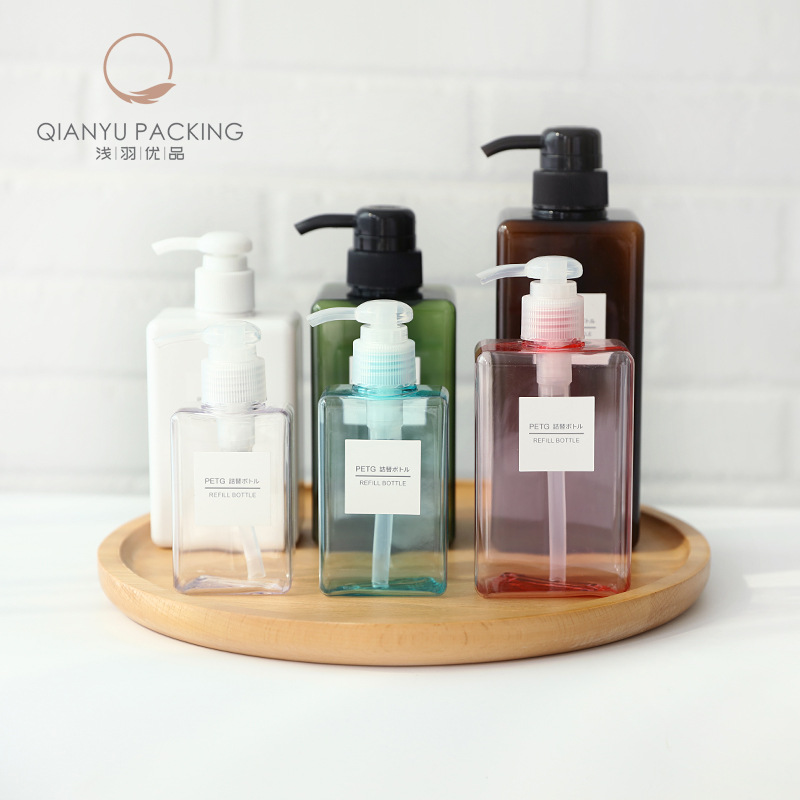 New PETG square 450ml lotion bottle shower gel shampoo bottle cosmetic sub-bottling SND lotion dispenser