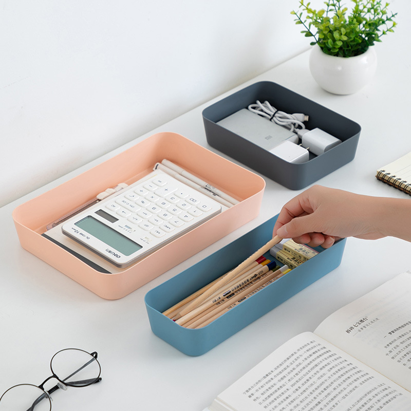 Desktop box kitchen storage box plastic finishing box living room drawer partition storage SNP mask storage sundries