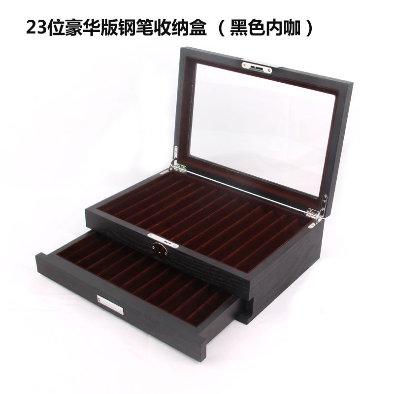 New Walnut Red Sandalwood Grain Box Wooden Display Box Piano Paint Pen Storage Box Stationery Storage Box