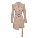 Длинный осенний костюм, пиджак классического кроя, дизайнерский корсет, куртка, средней длины, коллекция 2023, тренд сезона