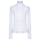 Белая модная кружевная шелковая приятная телу рубашка, городской стиль, в западном стиле