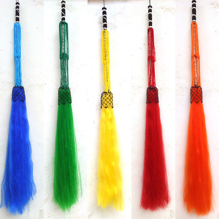 Special price colorful eunuch dust tai chi dust dust imitation ponytail dust real ponytail tai chi Buddha dust fire props