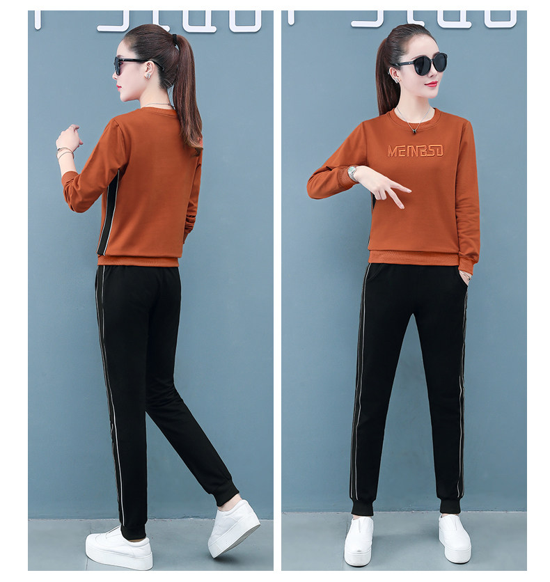Лонгслив для отдыха, хлопковый весенний спортивный костюм, осенний комплект, коллекция 2021, оверсайз для девушки 