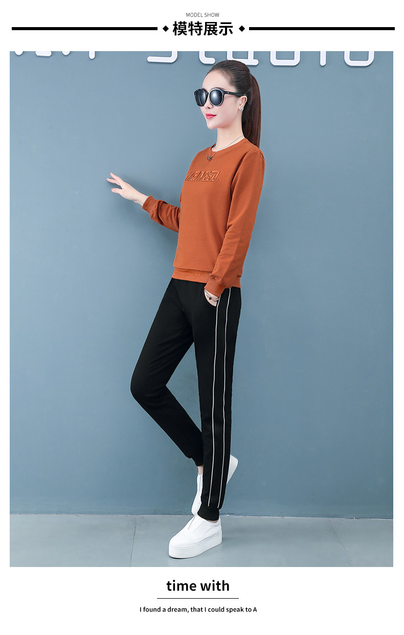 Лонгслив для отдыха, хлопковый весенний спортивный костюм, осенний комплект, коллекция 2021, оверсайз для девушки 
