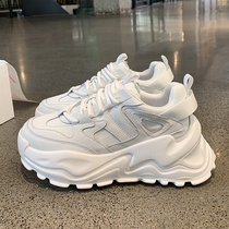 Givenivan Delicate Good Shoes ~ Autumn Winter Real Leather Old Daddy Shoes Women Plus Suede Thick Bottom Heightening Small White Shoes Sneakers