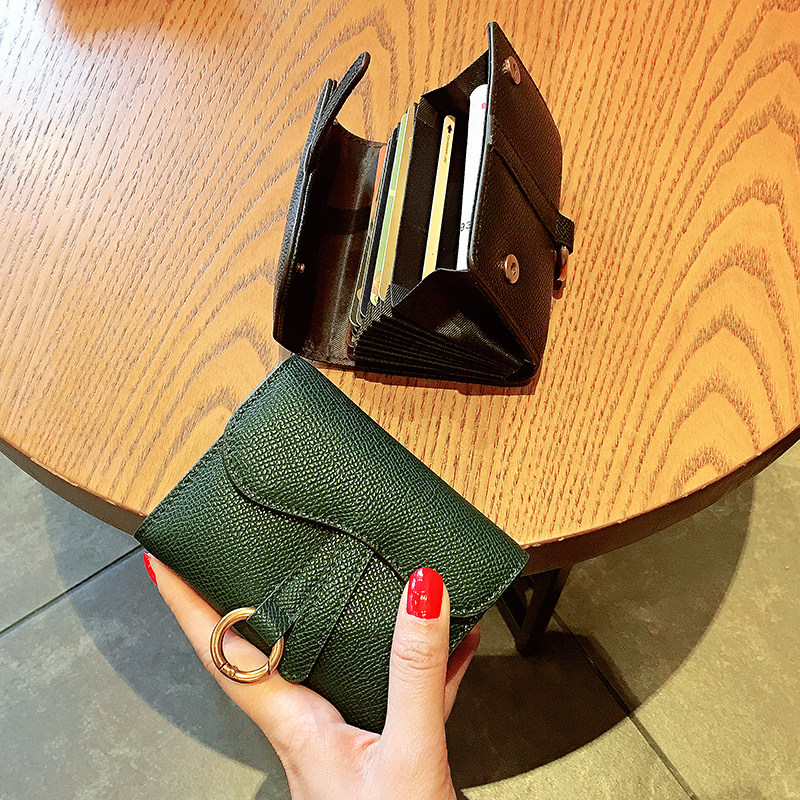 Fashion card bag Women's leather ultra-thin simple cute card clip small business card bag Cowhide card bag 2019 new