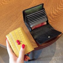 Leather card bag female small ultra-thin simple cute exquisite high-end mini 2019 new fashion Korean business card bag