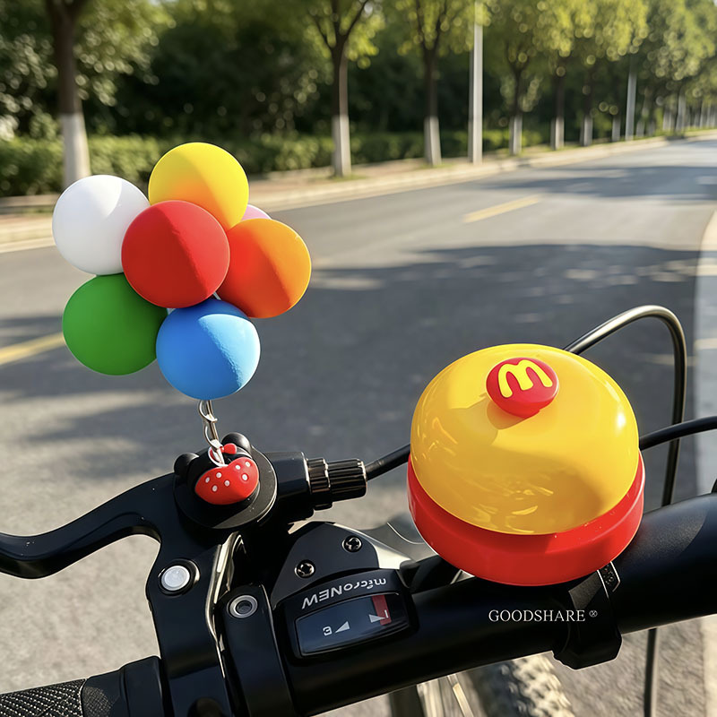 Cycling Bell with a Crisp and Loud Sound, Cute Mcdonald's Style Mountain Bike Horn, Road Bike Bell, Cycling Balloon Ornament