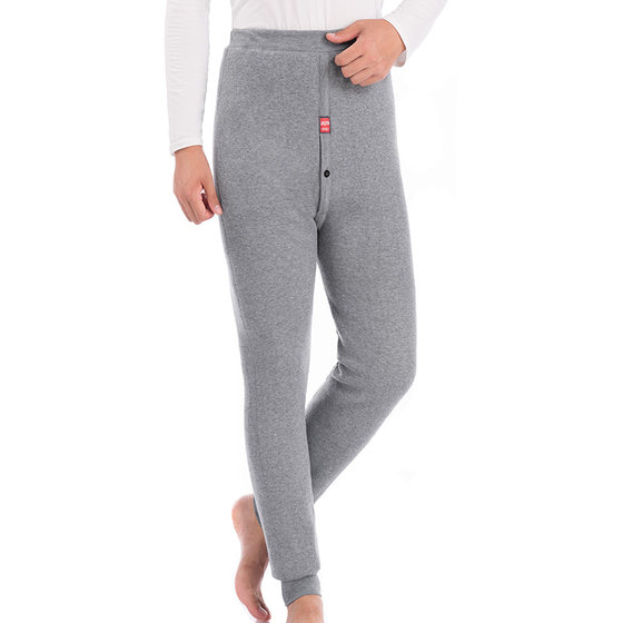 Middle-aged and elderly men's high-waisted loose-fitting leggings, warm pants for the elderly, men's velvet and thickened large-size cotton pants