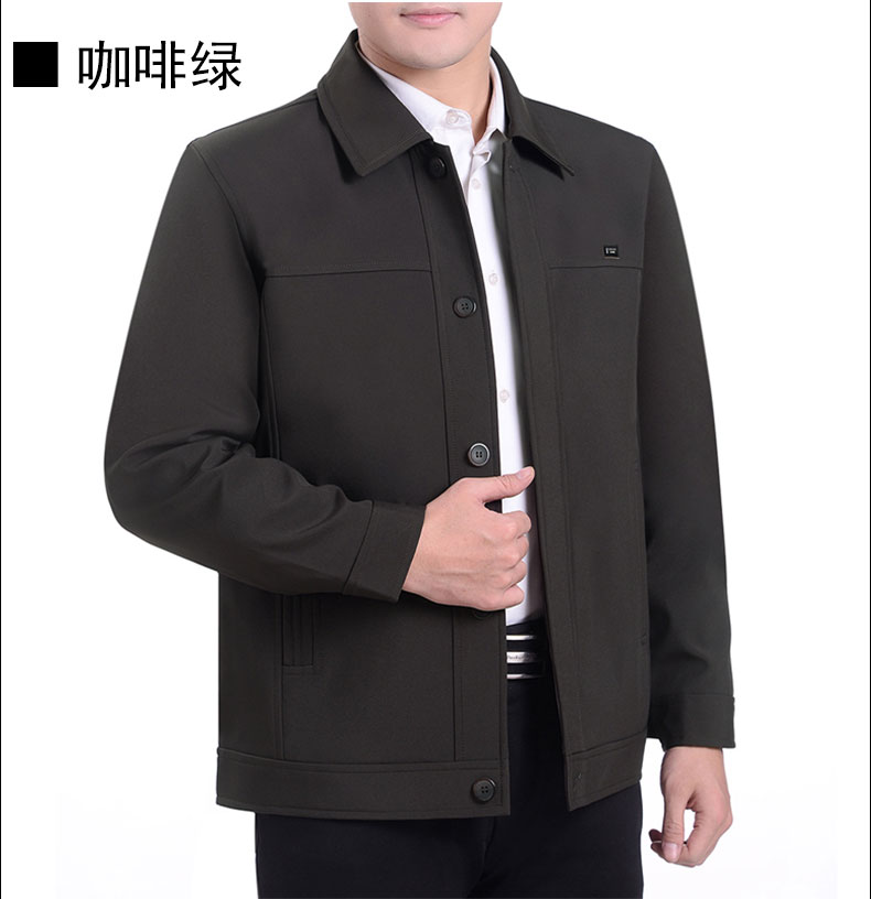 Mùa xuân và mùa thu áo khoác nam trung niên mỏng áo khoác rộng kích thước áo sơ mi cha già áo khoác nam áo