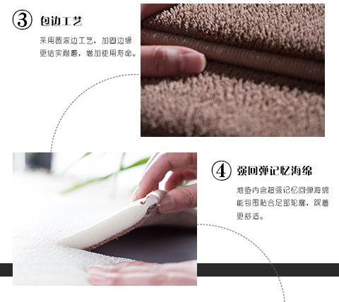 nhà vệ sinh phòng tắm thấm thảm mat cửa cửa mat mat tắm nhà vệ sinh trượt Value 2 cài đặt - Thảm sàn miếng xốp trải sàn