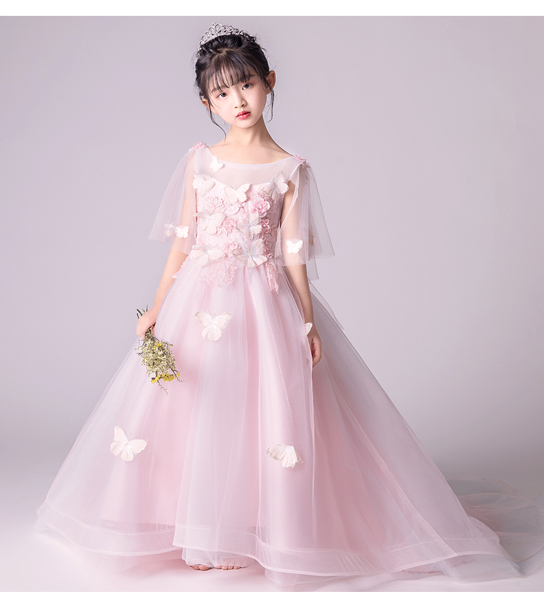 Trẻ em công chúa ăn mặc cô gái fluffy sợi trailing chủ trang phục buổi tối mô hình sàn catwalk hoa cô gái trang phục - Váy trẻ em bộ đồ bé trai cao cấp