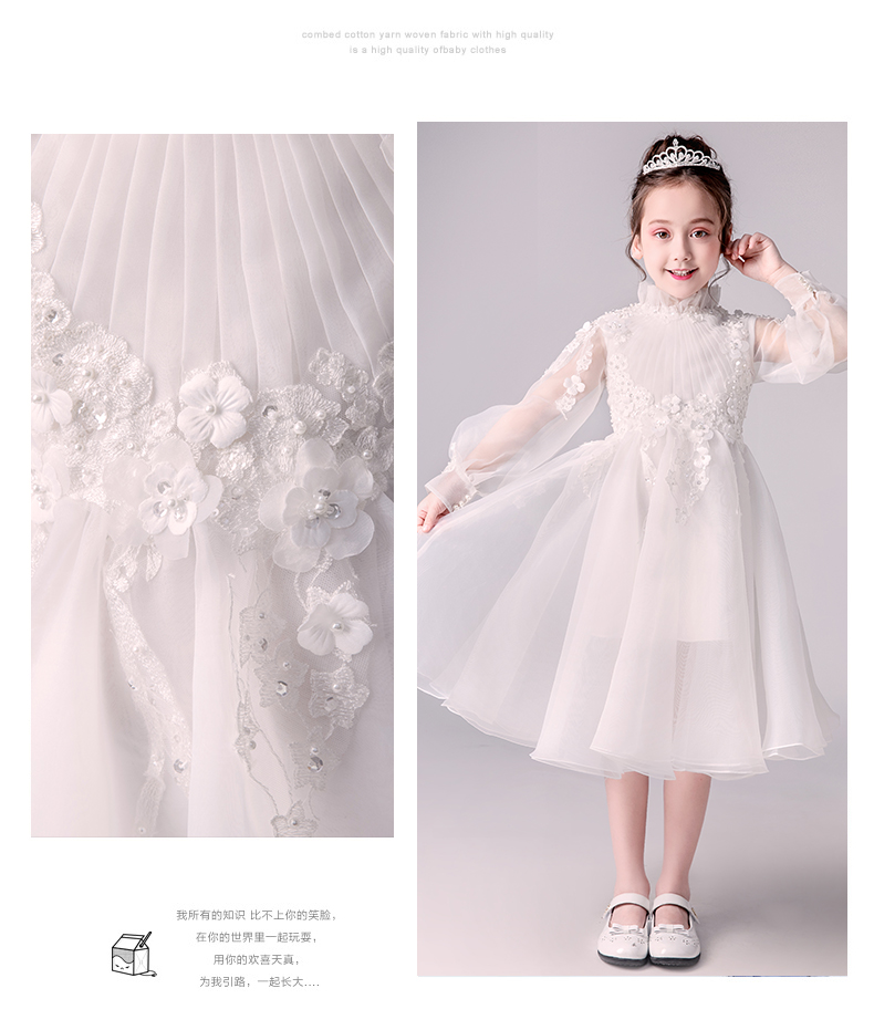 Váy trẻ em, váy công chúa phồng, bé gái, hoa cưới, trang phục piano, sàn catwalk, chủ nhà, váy dạ hội, áo dài tay, mùa đông bộ tuxedo bé trai