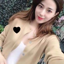 明星川久同款爱心开衫女羊毛衫毛衣