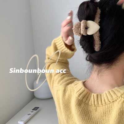 taobao agent Xin helps the plush love to grab the teddy teddy curling cute eight -character long hair clip -long haircut card hair decoration