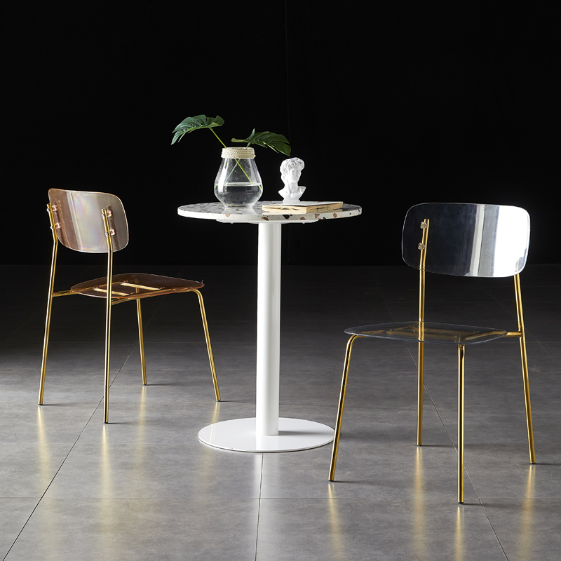 Nordic light luxury chair modern minimal household can be stacked by backchair network red pressure crystal transparent chair