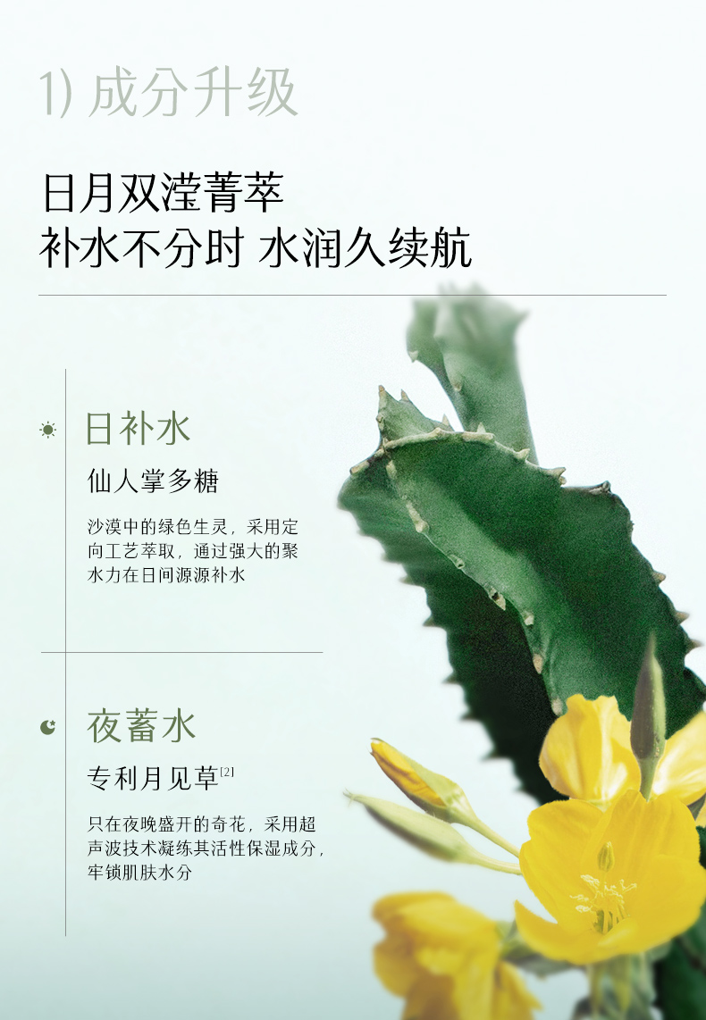 【中国直邮】 谷雨 仙人掌水乳套装 补水保湿干皮舒缓化妆护肤品女 水150ml+乳120ml+洁面180ml