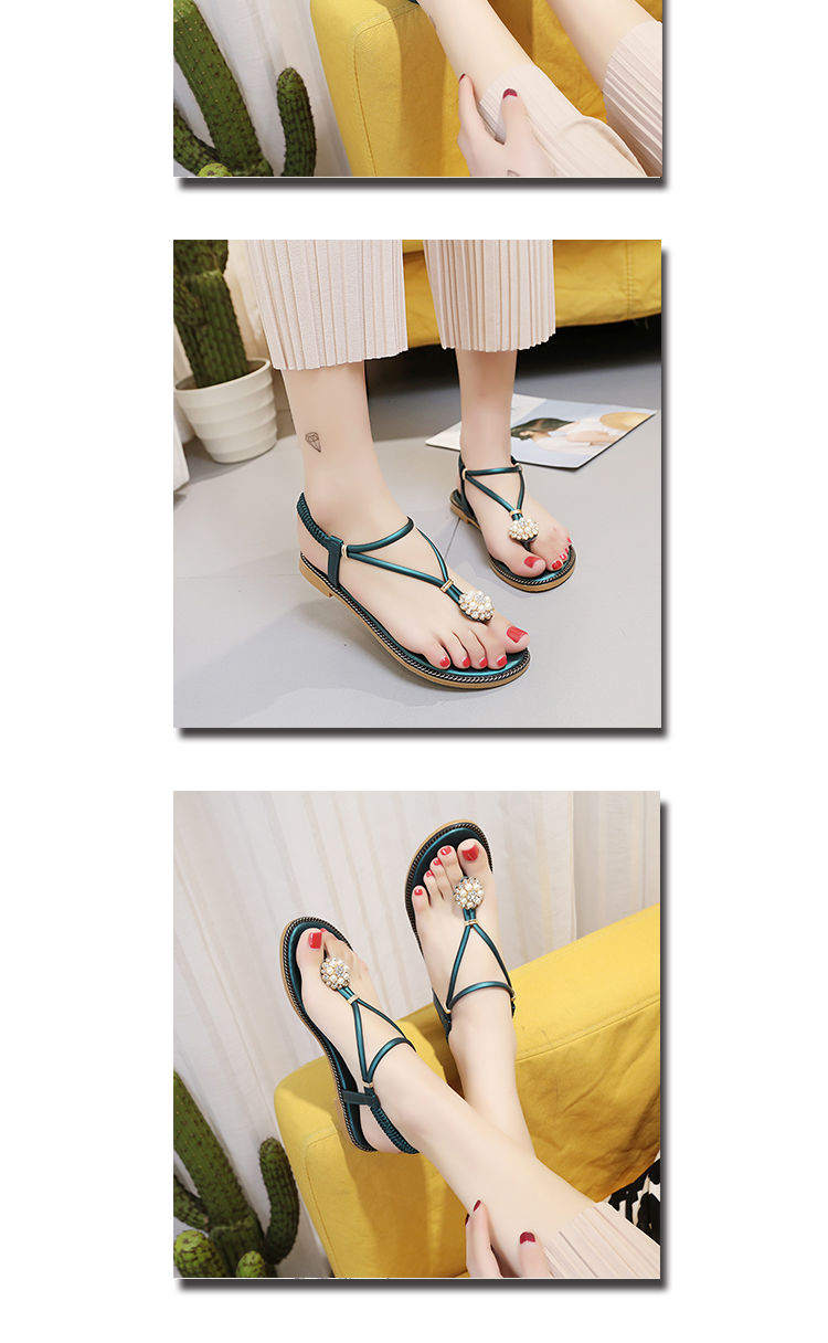 Mùa hè 2018 mới phong cách sandal nữ mùa hè boho giày bãi biển phẳng phiu với thủy triều hoang dã La Mã dép quai ngang nữ
