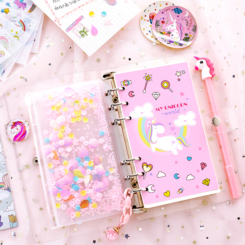 Creative Net Red Hand Ledger Notebook Subreddits Girl's Fairy Loose-book Teenage Girl's Heart Episode Sandals Books This student Cute Days Remember This Female Unicorn Cane Ben Set of Princess Ins Wind