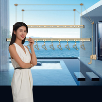 Balcony hand lifting lifting clothes hanger single double triple four-pole style clotheshorse indoor automatic home cool hanger sunstand