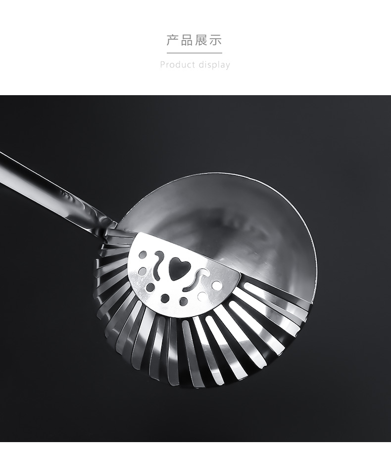 Lẩu inox dùng muỗng canh hai lớp vỏ gia dụng dài tay cầm rò rỉ muỗng dụng cụ nhà bếp cháo thìa lớn cháo thìa - Phòng bếp chảo sâu lòng