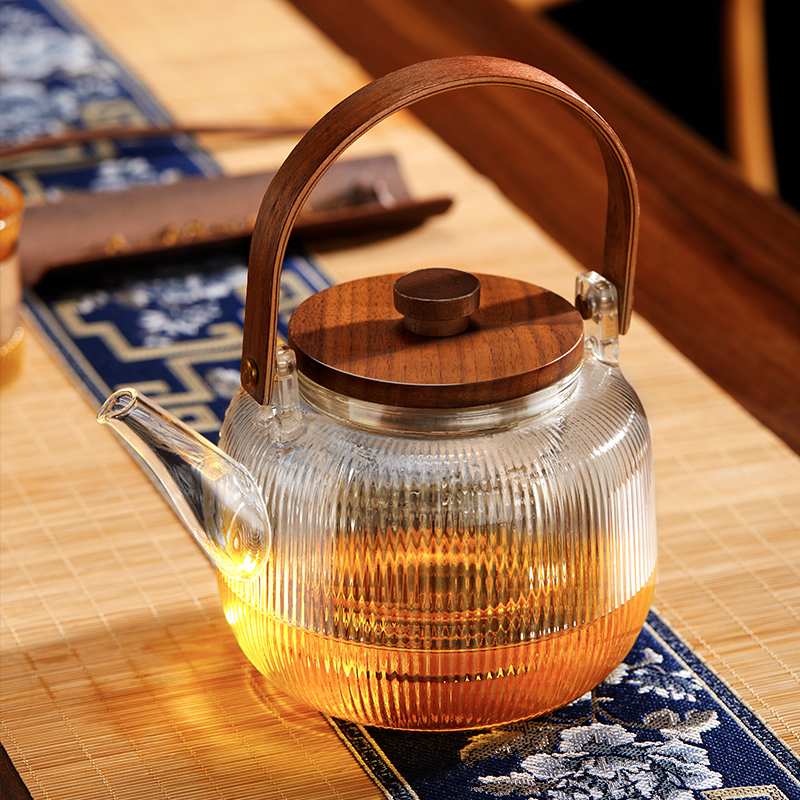 Glass cooking teapot 2023 new tea making home thickened high temperature resistant double denier tea set Tiliang burning kettle electric pottery stove-Taobao