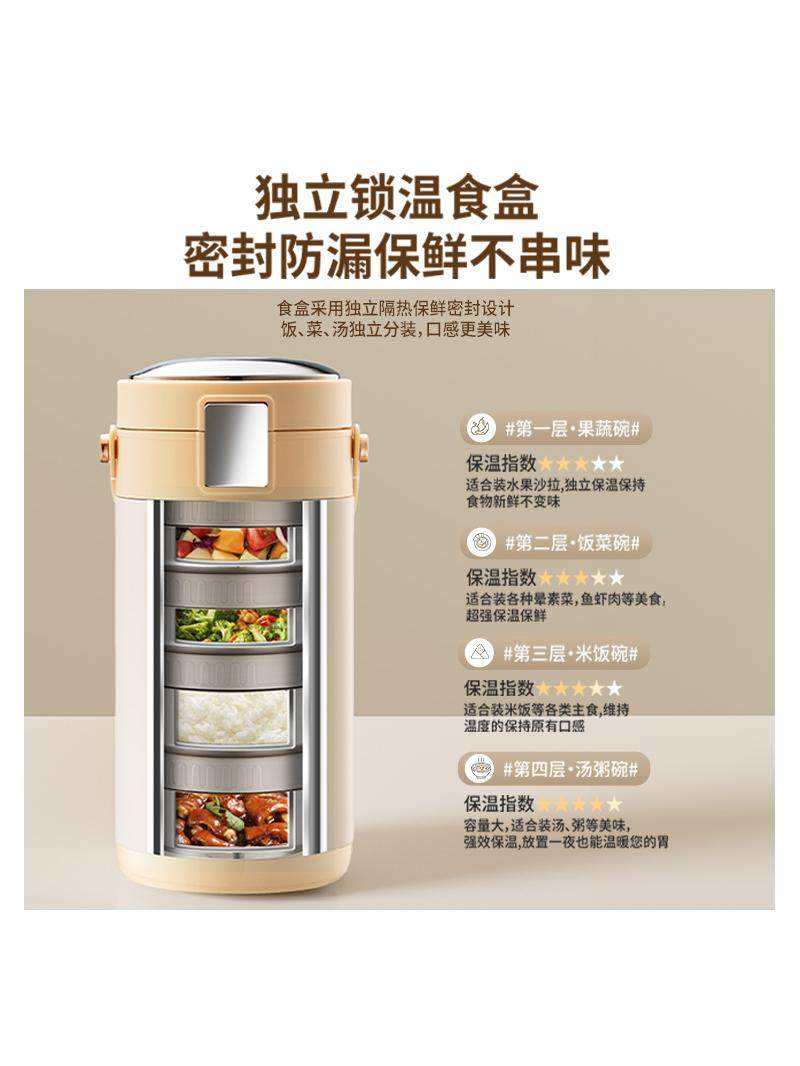 Insulated Lunch Box Bag, Portable, Special for Office Workers and Students, Stainless Steel, Large Capacity, 24-Hour Long-Lasting Insulation Bucket