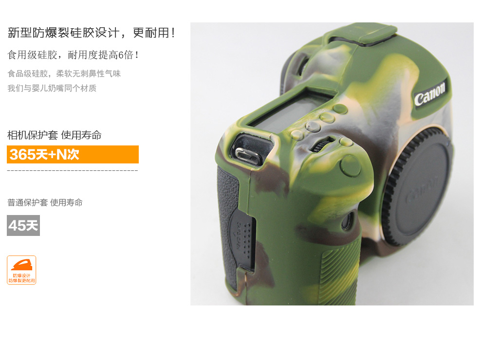 Ốp lưng Canon 5D4 6D 6D2 200D 80D800D 5DS 750D1300D5D3 Ốp silicon - Phụ kiện máy ảnh kỹ thuật số balo lowepro