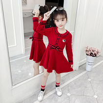 Girls Dress Set 2021 New Tong Childrens foreign style dress childrens autumn literary dress two-piece tide