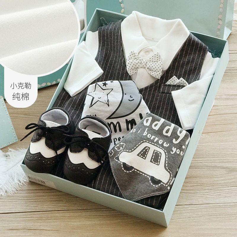 Sản phẩm dành cho em bé Quà tặng cho trẻ sơ sinh Nam Trăm ngày Baby Cotton Haber Sơ sinh Trăng tròn Quà tặng Hộp quà tặng Bộ mùa thu