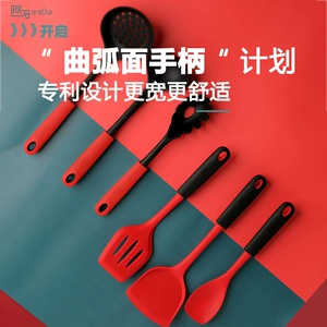 Ashi Non -Sticking Pot Silicone Shovel Home использует жареные блюда из черной суп -ложки, чтобы противостоять высокопроизводительной лопате