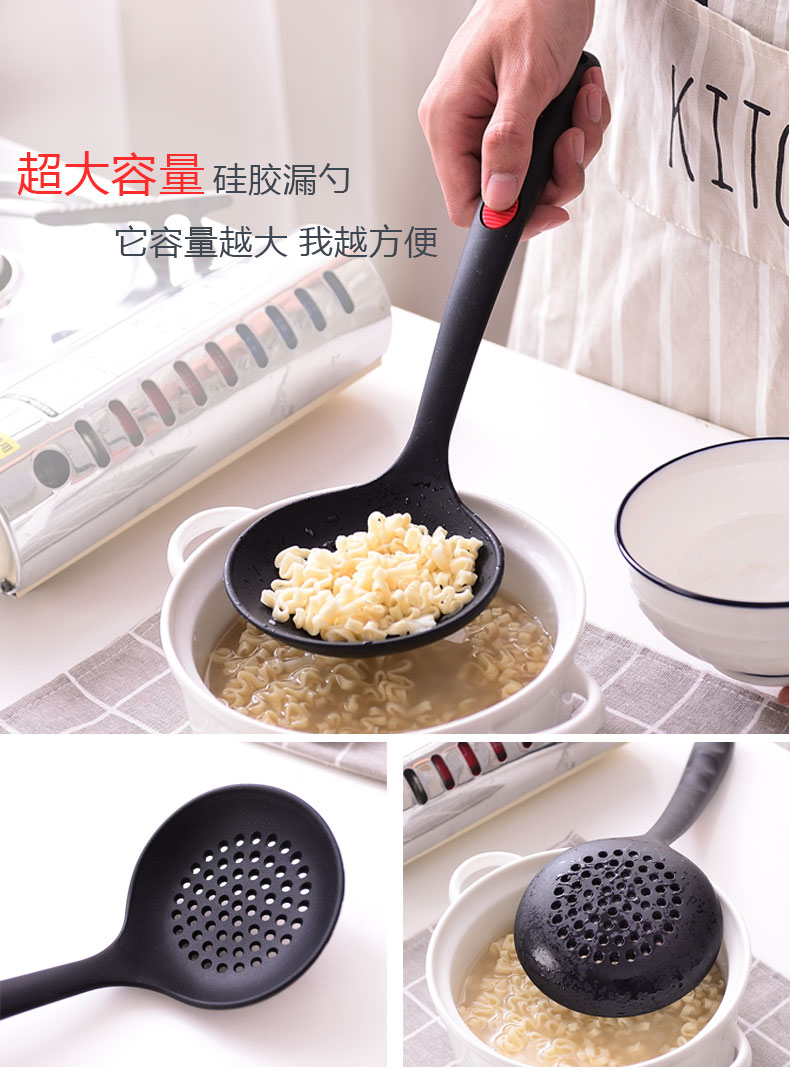 Aretha Ashi không dính chảo xẻng xào xào dài tay cầm muỗng colander khuấy thìa silicone nhiệt độ cao chảo dùng cho bếp từ