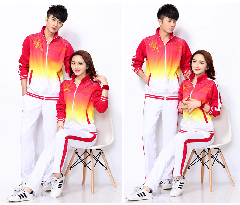 Jinguan Spring and Autumn Jiamusi Square Dance Dream China China Red Red Quần áo thể thao nam Suit Dream Team Aerobics Nữ - Thể thao sau bộ nỉ adidas nam