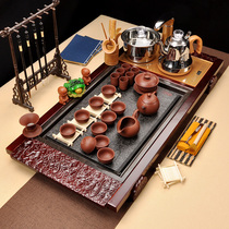 Zhongdiwu Jinshi tea set Complete set of Kung Fu household tea set Solid wood tea tray Automatic induction cooker tea table