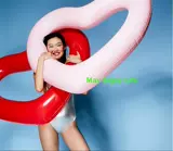 Надувной красный водный плавательный круг в форме сердца, игрушка на день Святого Валентина для игр в воде