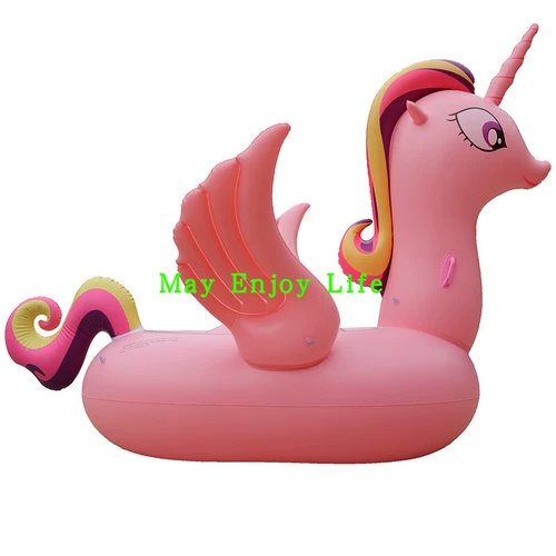 Розовая водная пони для двоих, надувной плавательный круг, единорог