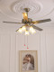 American-Style Yves Beha Restaurant Designer Ceiling Fan Light, Retro Living Room Electric Fan Chandelier, Fan Integrated Light