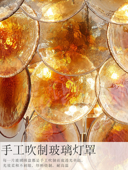 Italian Zeppelin Bedroom Ceiling Designer-Style French High-End Dining Room Mid-Century Glass Chandelier