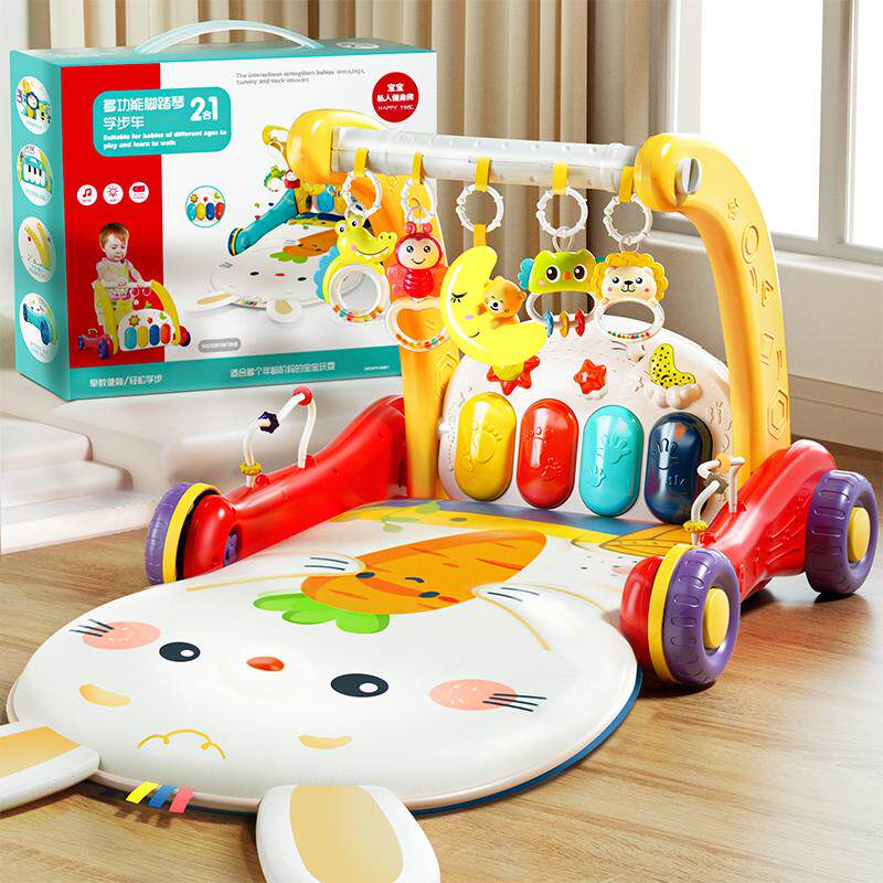 Детское педальное пианино baby fitness frame двухцелевые ходунки-игрушки для раннего образования многофункциональное музыкальное ползание