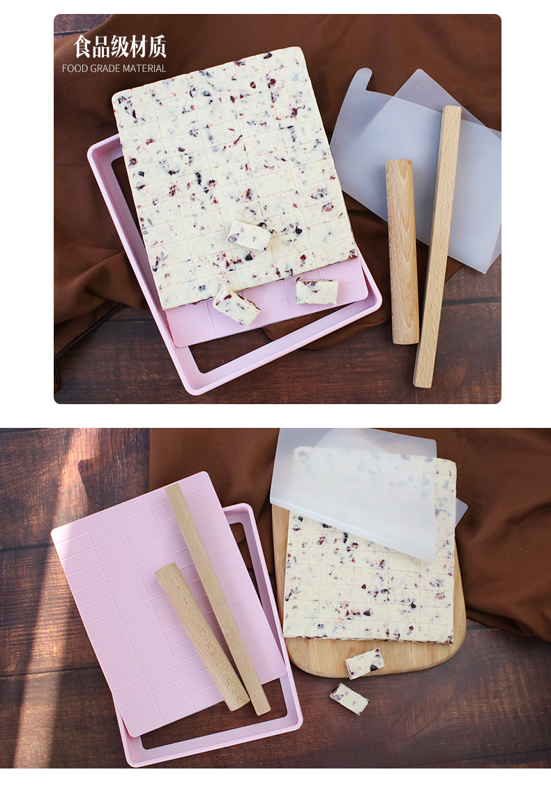 Nougat Snowisp Crisp Set Set Hướng dẫn sử dụng Vật liệu DIY Tự làm tại nhà Làm thịt bò Công cụ ốp lát Không dính khuon banh trung thu