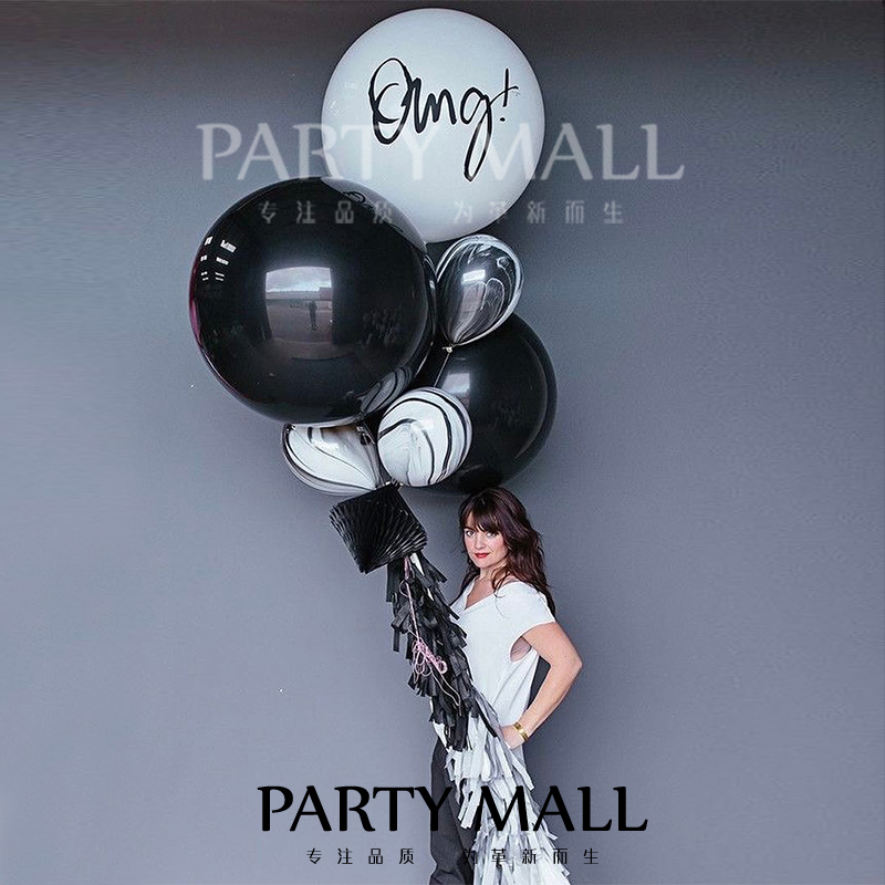 PHOTO ATMOSPHERIC BALL TRANSPARENT BLACK WHITE GOLD POWDER BRIGHT SHEET PAPER SCRAP RUBBER BALLOON AMERICAN PIONEER 36 INCH POSITIVE ROUND 