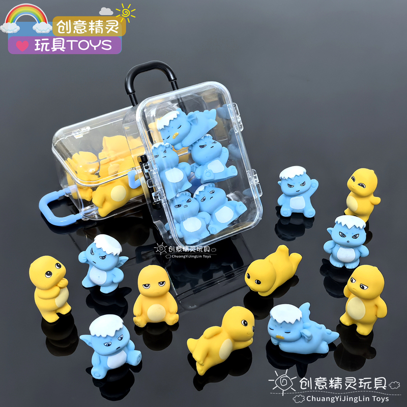 A Box of Glow-In-The-Dark Cute Cartoon T-Rex Baby Dragon Toys, Children's Birthday Gifts, Kindergarten Gifts
