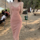 French Fried Street Royal Sister Sling Spice Girl Dress Women's Spring and Summer New Pure Desire Slim Fit Hip Knitted Long Skirt