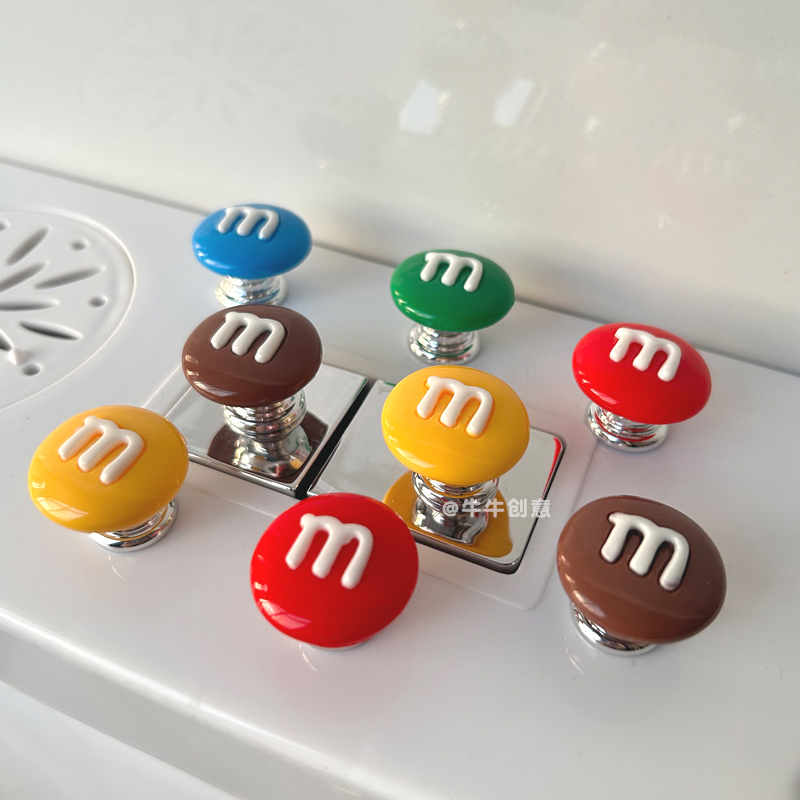 Cute M&M Toilet Presser, Special Bathroom Button for Manicure, Flush Water Tank Auxiliary Button Lid Lifter