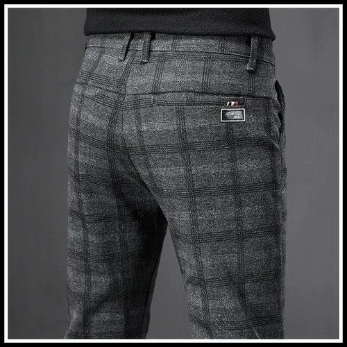 Осенние трендовые повседневные брюки, мужские универсальные шерстяные штаны