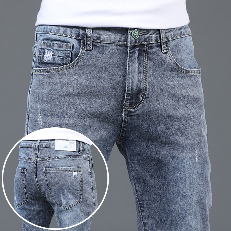 Spring jeans men wear small feet leisure trousers men's Korean version of the trend of 2023 spring and summer new models