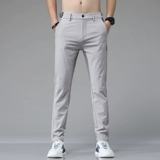 Мужские шелковые летние штаны, свободный прямой крой